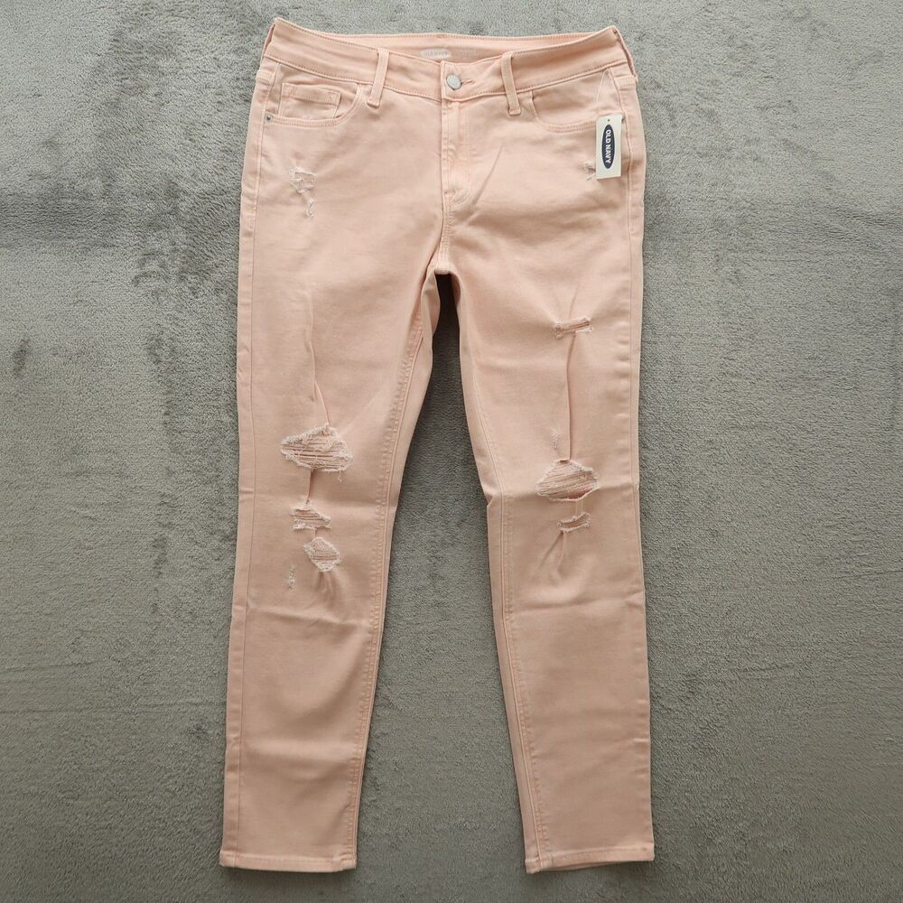 Old Navy Jeans Women's 10P Peach Mid-Rise Rockstar Super Skinny 25.5" Inseam NWT